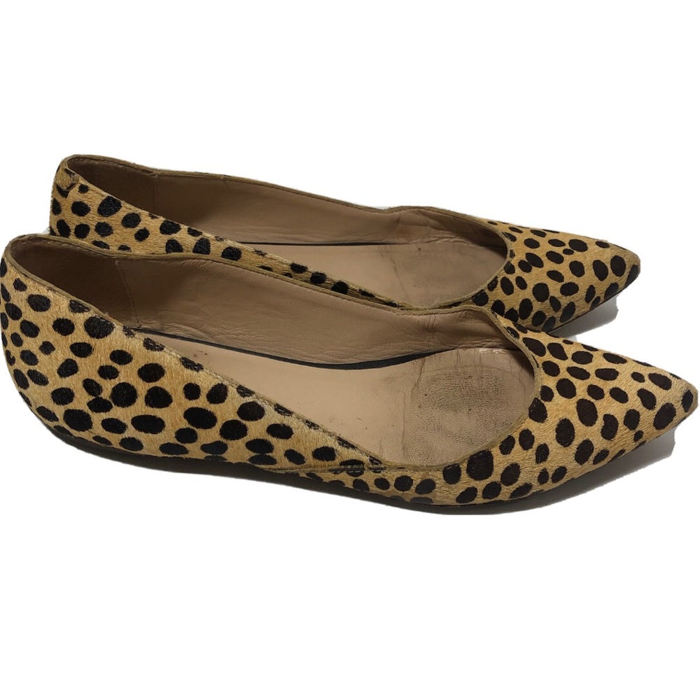 Loeffler Randall Tan and Black Leopard Flats